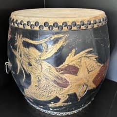 【希少 2尺】龍装飾 和太鼓 宮太鼓 長胴 重低音 演奏可 存在感抜群 希少 2尺】龍装飾 和太鼓 宮太鼓 長胴 重低音 演奏可 存在感抜群