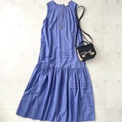 美品♪ユナイテッドアローズ 洗える コットンシルクタックドレス 38 ライラック 美品♪ユナイテッドアローズ 洗える コットンシルクタックドレス 38