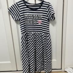 ストライプ柄 半袖ワンピース 150cm、Tシャツセットのサムネイル