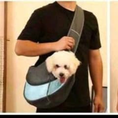 犬用 スリング キャリーバッグ グレー×ライトブルーのサムネイル