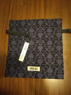 ANNA SUI ドローストリングバッグ 中型 黒紫のサムネイル