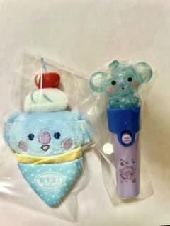 BT21 KOYA Set: FamilyMart exclusive plush badge and light stick charm