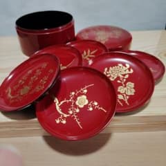 菓子器 喰籠 漆器 銘々皿 セット 金彩 蒔絵 - メルカリ