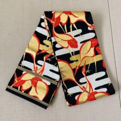 子供着物 子供帯 七五三 7歳 黒✖️金色 鶴 帯 リバーシブル - メルカリ