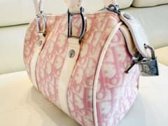 Dior ディオール トロッター ミニボストンバッグ (ピンク× ホワイト