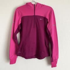 NIKE ナイキ ランニングウェア ハーフジップ 長袖 ピンク レディース S