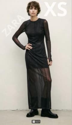 ZARA プリント柄ミディワンピース　XS 新品未使用のサムネイル
