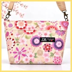 ラスト❗️ 和柄 桜柄 ショルダーバッグ ポーチ ハンドメイド 斜めがけ