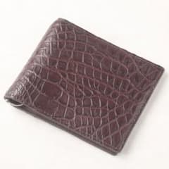 ☆新品☆ [ワニ革'] 二つ折りマネークリップ 無料配送のサムネイル