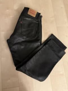 Levi's 505 ブラックデニムパンツ W34 レザーのサムネイル