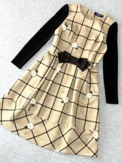 M's Gracy エムズグレイシー花柄長袖ワンピース40L袖ニット - メルカリ