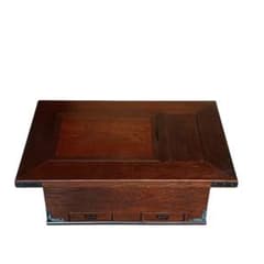 ロダン 中古 国産民芸家具 四隅の金具 火鉢囲炉裏、関西火鉢、木製