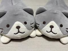ふくふくにゃんこ　ハッチ　ルームシューズ　スリッパ　グレーのサムネイル