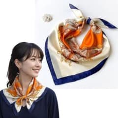 スカーフ シルク調 大判 バッグスカーフ オフィス ヘアアクセサリーバンダナ