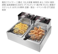 電気フライヤー 二槽式 12L大容量 業務用 卓上 100V 天ぷら からあげ