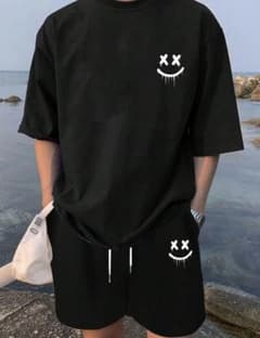 スマイル刺繍 半袖Tシャツ ショートパンツ セットアップのサムネイル