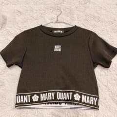 マリークワント ロゴテープクロップド Tシャツ（ブラック） MARY QUANT