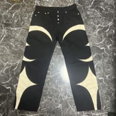 THUG CLUB TC LEATHER DENIM PANT/ BLK WHTのサムネイル