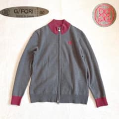 G/FORE カシミヤ混 ジップニット 40 グレー×ピンク