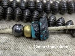 【2個セット】ターコイズ・ナゲットビーズ　トルコ石　天然石　ts179