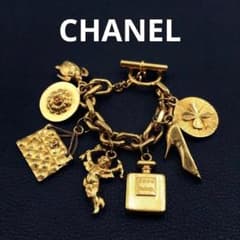 箱付 CHANEL シャネル ヴィンテージ アイコン チャーム ブレスレット 