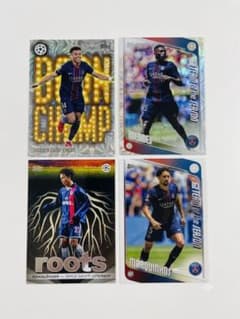 Topps UEFA PSG 4장 세트 호나우지뉴 누노멘데스 등