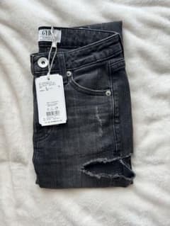 GYDA M/W SIDE RIPPEDスキニーデニム ブラック Sのサムネイル