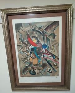 ワシリー・カンディンスキー抽象画 リトグラフ 額装品78,5x135cmのサムネイル