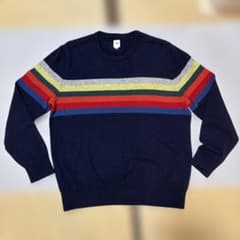 GAP マルチカラーボーダー ニット ネイビーのサムネイル