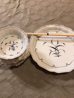 たち吉 草文 天ぷら揃 大皿 小皿5枚セット 箸付き 新品のサムネイル