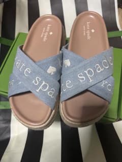 kate spade デニムブルー クロスバンドサンダルのサムネイル