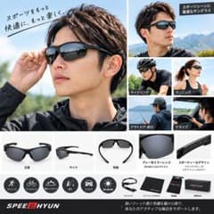 新品 SPEEDHYUN スポーツサングラス ブルーレンズ 付属品付きのサムネイル