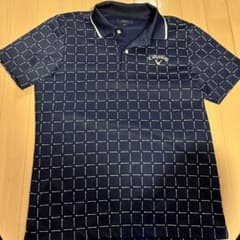 Callaway チェック柄 ポロシャツ M ネイビー - メルカリ