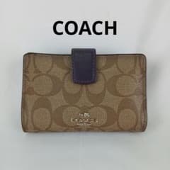COACH コーチ 二つ折り財布 シグネチャー パープルのサムネイル