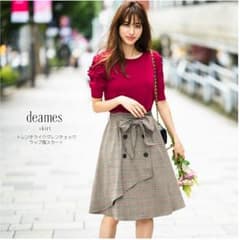 トレンチライクグレンチェックラップ風スカート 【deames　ディアミス】のサムネイル
