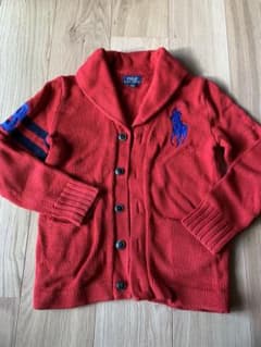 ポロ カーディガン レッド 140のサムネイル