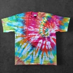 1点物 PRO CLUB タイダイ染め Tシャツ マルチカラー 半袖　XL 派手のサムネイル