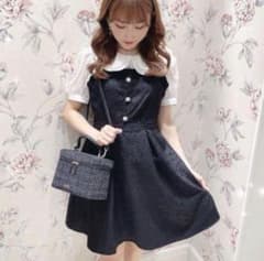 evelyn ジャガードキャミワンピース　黒のサムネイル