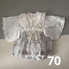 バースデイ cottoli レースキャミ付き ベビー袴ロンパース 70のサムネイル