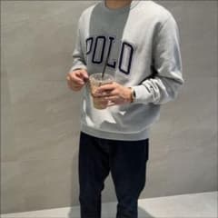 【極美品】 ラルフローレン　Bigロゴ　スウェット　トレーナー　グレー　Sのサムネイル
