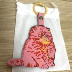 ARK COLOUR DESIGN 猫 キーホルダー 本革 スコットランド製のサムネイル