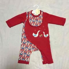 新品☆スタイ付スワン柄カバーオールのサムネイル
