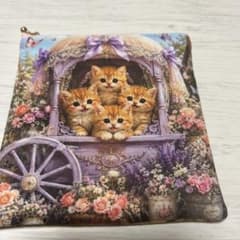 フラットポーチ ねこ柄 両面パネル ❤️ハンドメイド - メルカリ