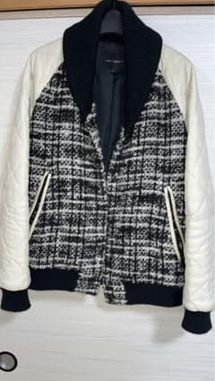 ウノピュウ ツイードスタジャン 定価20万 シャネルツイード レザー