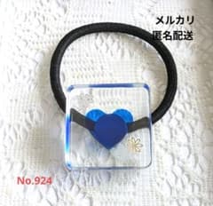 レジン ハンドメイド ヘアゴム 髪留め 四角 クリアブルーハート - メルカリ