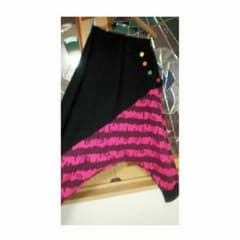 ▼ゆう様専用△サルエルパンツ▼L size△薄手▼黒&ピンク△個性派のサムネイル