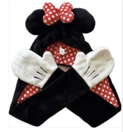 ディズニー ミニー マフラーキャップ - メルカリ