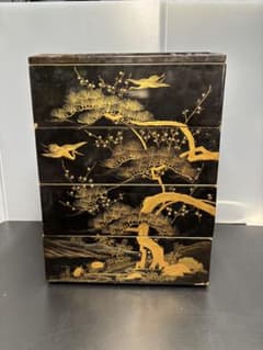 【希少品】高蒔絵 江戸期 松竹梅鶴紋 漆器 吉祥文様 時代物 骨董品 金蒔絵重箱 希少品】高蒔絵 江戸期 松竹梅鶴紋 漆器 吉祥文様 時代物 骨董品 金
