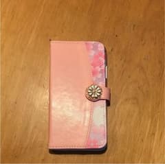 iPhone XMAX手帳型ベビーピンク花柄のサムネイル