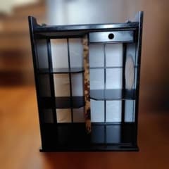 美品★春日茶棚　飾り棚（ガラス戸無し）黒塗り茶箱 16日まで特別価格☆春日茶棚 飾り棚（ガラス戸無し）黒塗り茶箱 - メルカリ